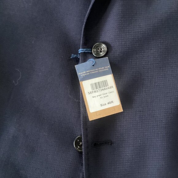 NWT Charles Tyrwhitt Navy Proper Blazer Classic Fit Jacket 48R 100% Wool - Picture 6 of 16